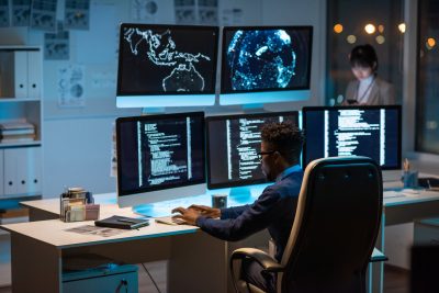 An employee using multiple computers