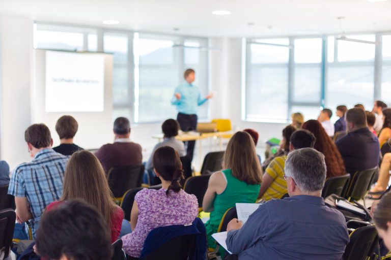 Speaker at a business conference