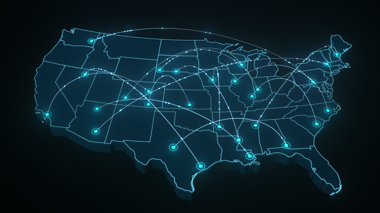 A map of connected cities