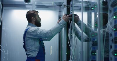 Male Tech Wiring Server Room